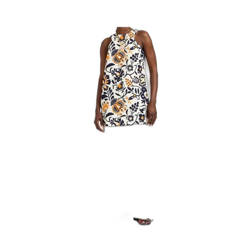 Racer Floral-Print Mini Dress