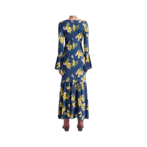 Floral Bell-Sleeve Midi Dress