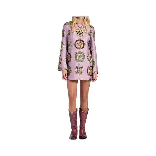 Geometric-Pattern Mini Dress