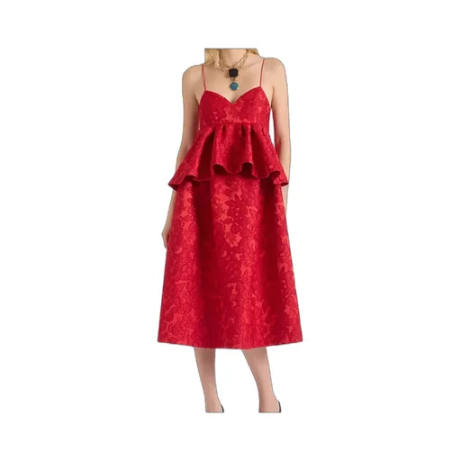 Satine Floral Peplum Midi Dress