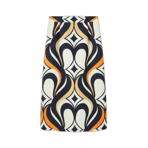Macro-Pattern Midi Skirt