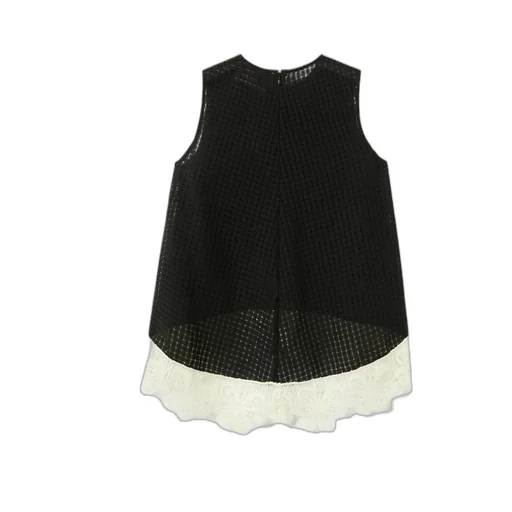 La Scala Lace-Hem Sleeveless Top