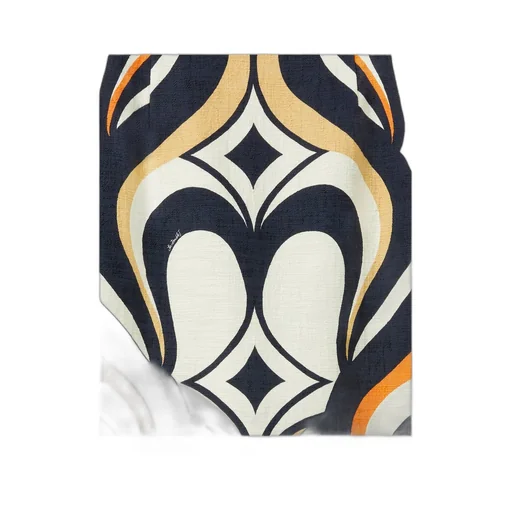 Macro-Pattern Midi Skirt