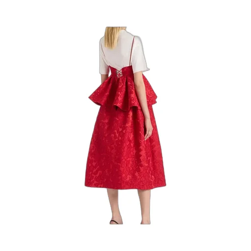 Satine Floral Peplum Midi Dress