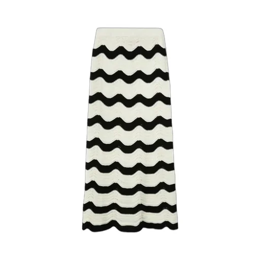 Chevron-Wave Maxi Skirt