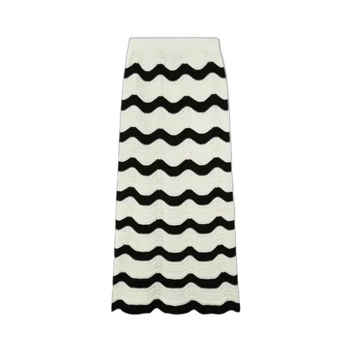 Chevron-Wave Maxi Skirt