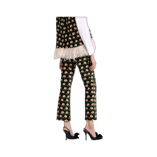 Floral-Print Cropped Trousers