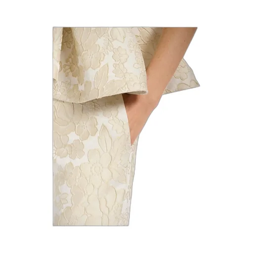 Floral-Jacquard Trousers