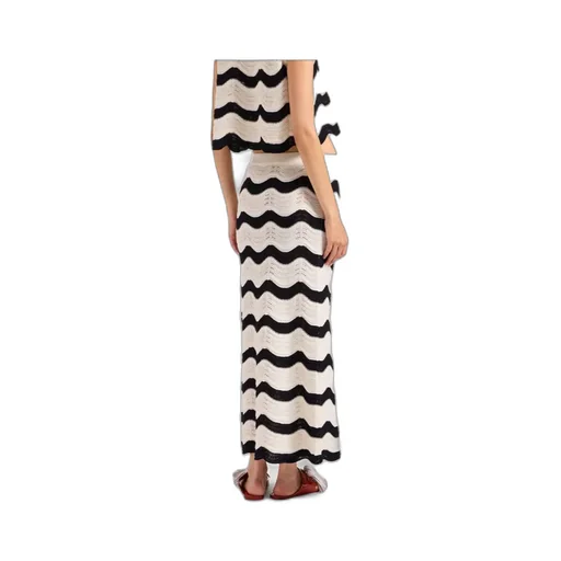Chevron-Wave Maxi Skirt