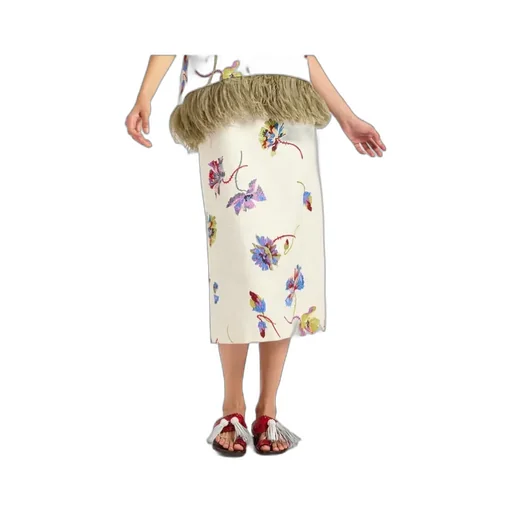 Floral-Print Straight Skirt