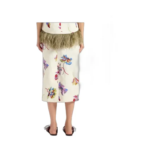 Floral-Print Straight Skirt