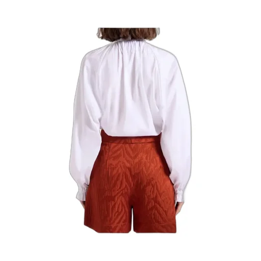 Tie-Neck Cotton Blouse