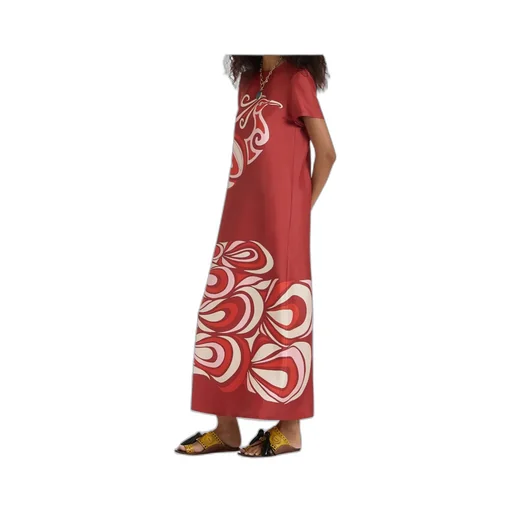 Swing Bird-Print Silk Maxi Dress