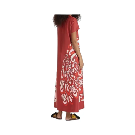 Swing Bird-Print Silk Maxi Dress
