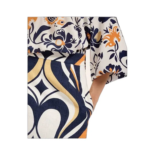 Macro-Pattern Midi Skirt