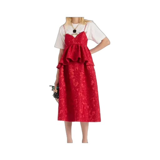 Satine Floral Peplum Midi Dress