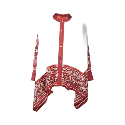 Mosaic Print Asymmetrical Top