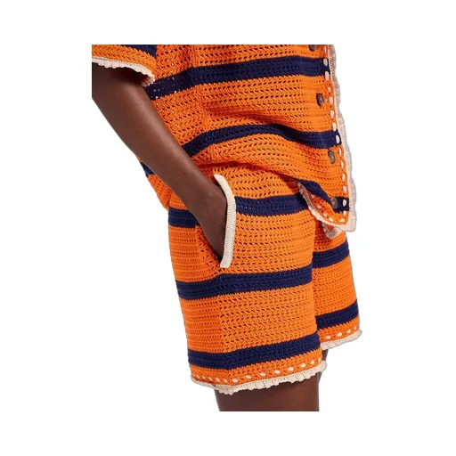 Striped Crochet Shorts