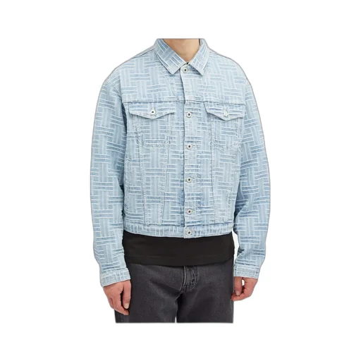 Weave Printed Denim Trucker Jacket