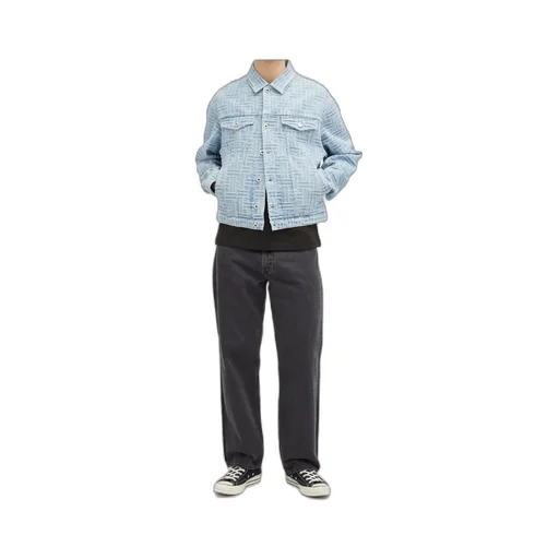 Weave Printed Denim Trucker Jacket