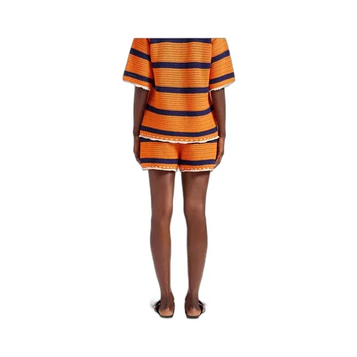 Striped Crochet Shorts