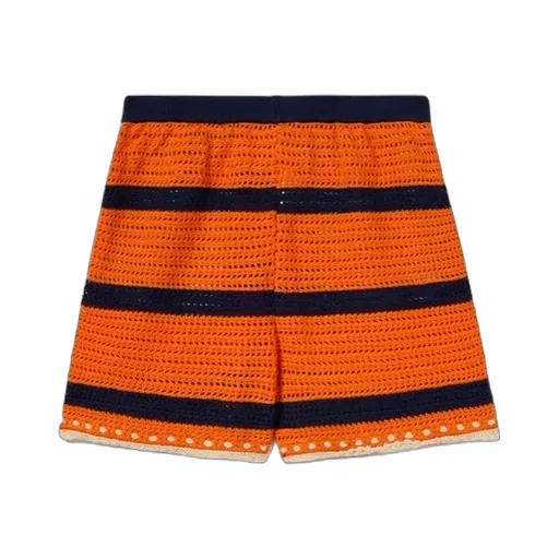 Striped Crochet Shorts