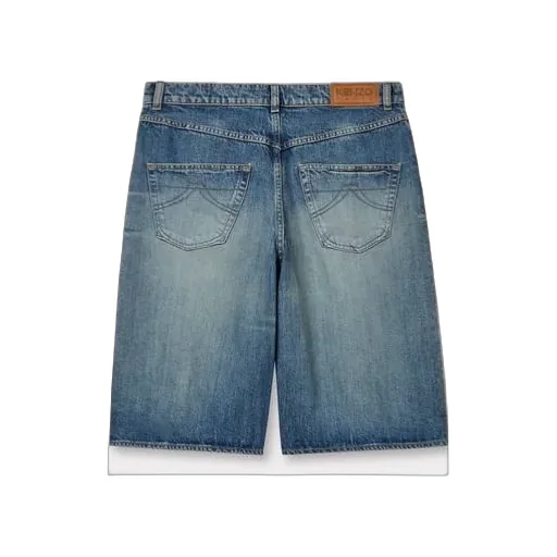 Straight-Leg Denim Bermuda Shorts