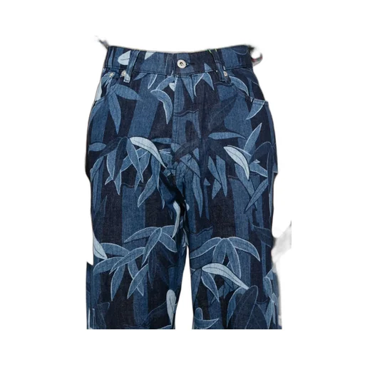 Chiku-Rin Camo' Botan Loose Jeans In Japanese Denim