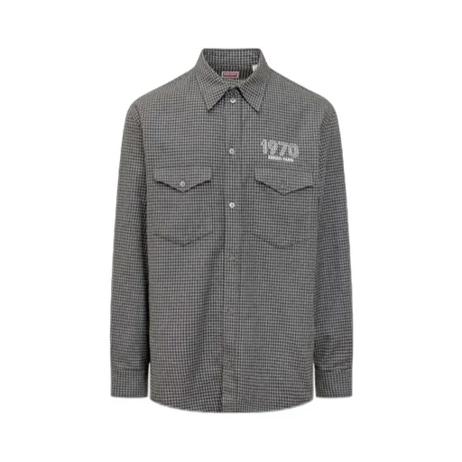 Logo Detailed Plaid Shirt