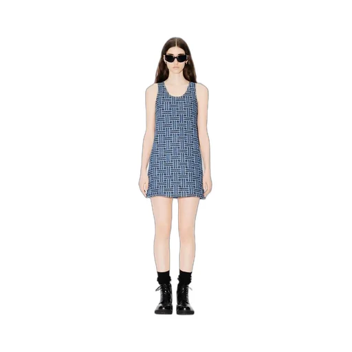 Weave Dress In Japanese Denim