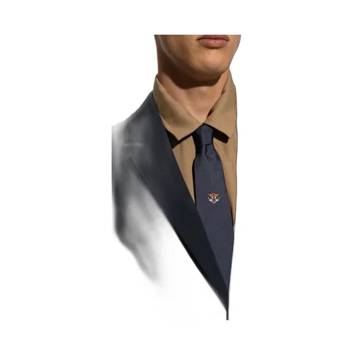 Tiger Embroidered Pointed-Tip Tie