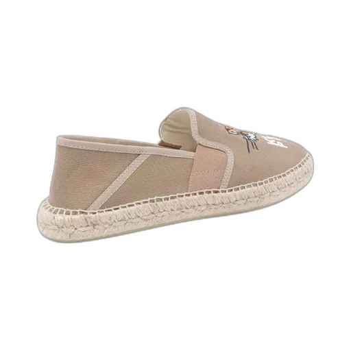 Tiger Head Embroidered Round Toe Espadrilles