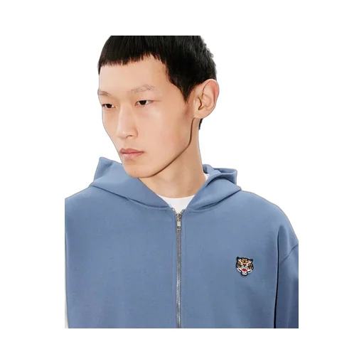 Lucky Tiger Embroidered Zip-Up Hoodie