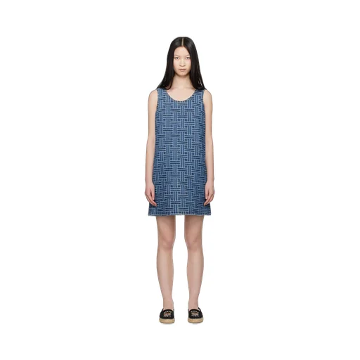 Weave Dress In Japanese Denim