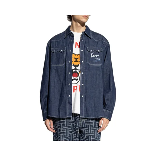 Logo Embroidered Buttoned Denim Shirt