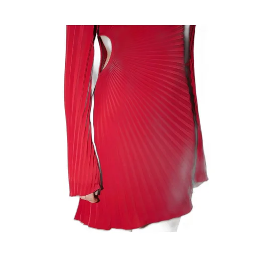 Sun-Ray Pleats Short Dress