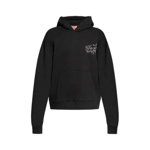 Logo Embroidered Drop Shoulder Hoodie