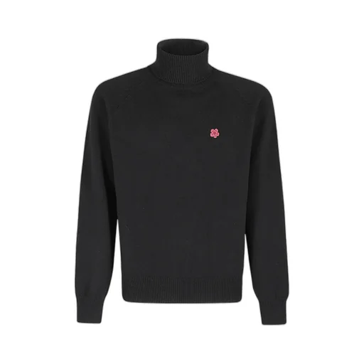 Boke Flower Embroidered Turtleneck Jumper