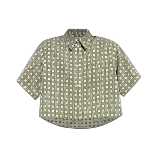 Checkered Pattern Cropped Shirt