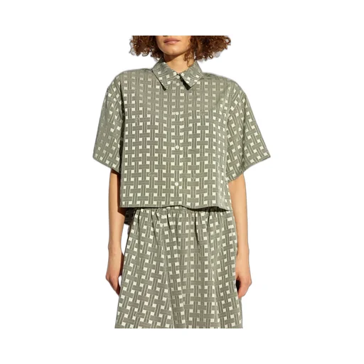 Checkered Pattern Cropped Shirt