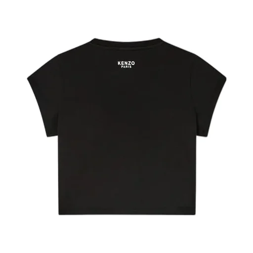 Boke Flower Embroidered Cropped T-Shirt