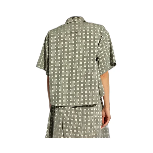 Checkered Pattern Cropped Shirt