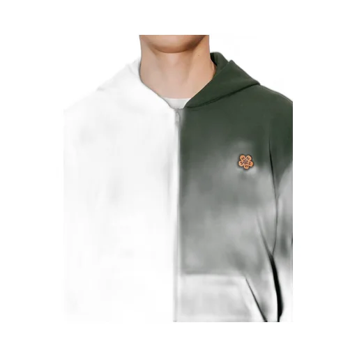 Boke Flower Embroidered Zipped Hoodie