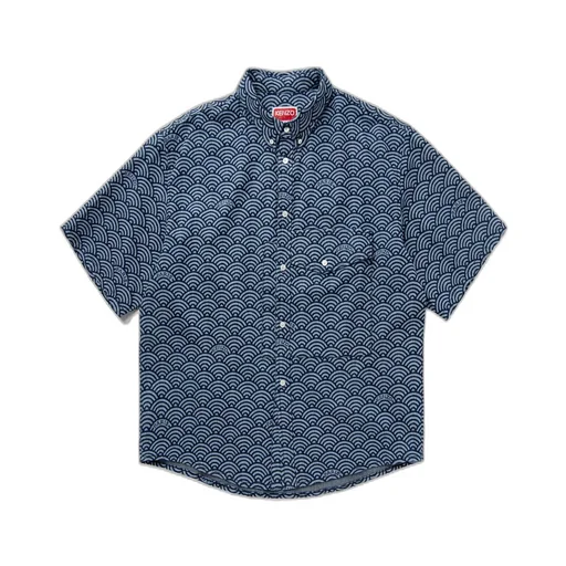 Seigaiha Short Sleeved Denim Shirt