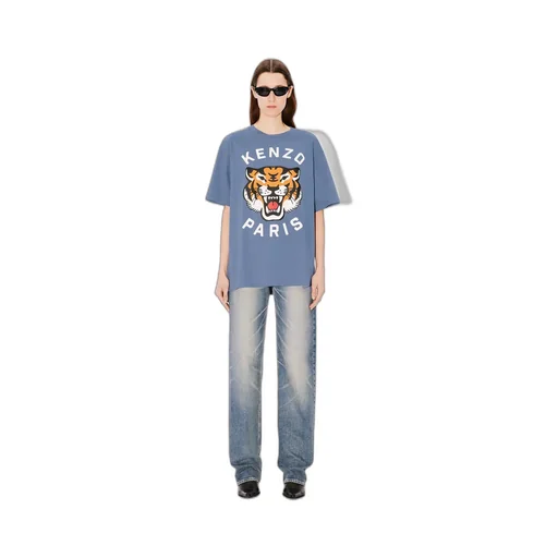 Lucky Tiger Printed Crewneck T-Shirt