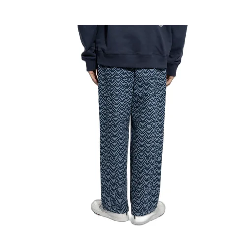 All-Over Patterned Wide-Leg Jeans