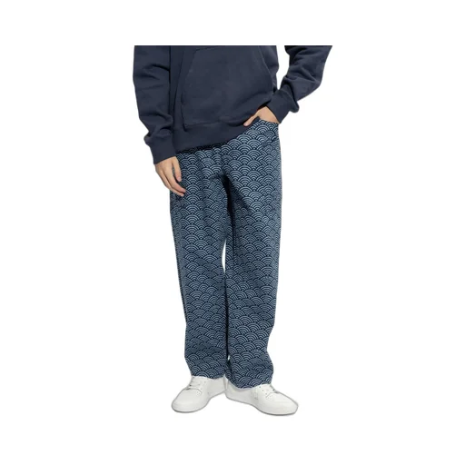 All-Over Patterned Wide-Leg Jeans