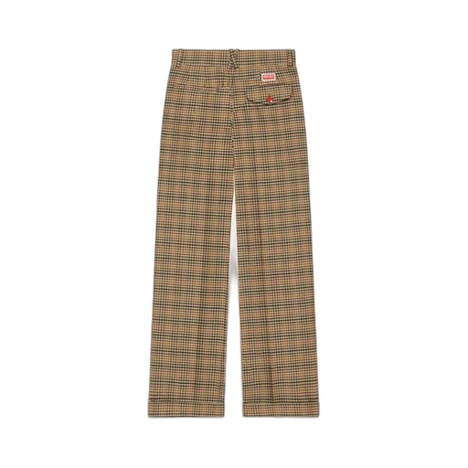 Checked Wide-Leg Trousers