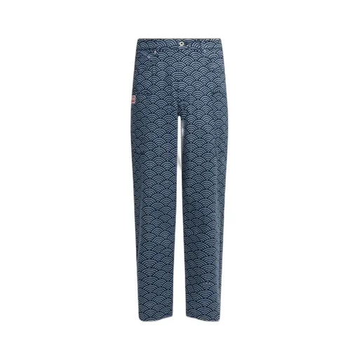 All-Over Patterned Wide-Leg Jeans