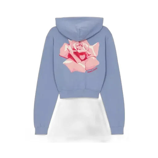 Rose Printed Zipped Hoodie